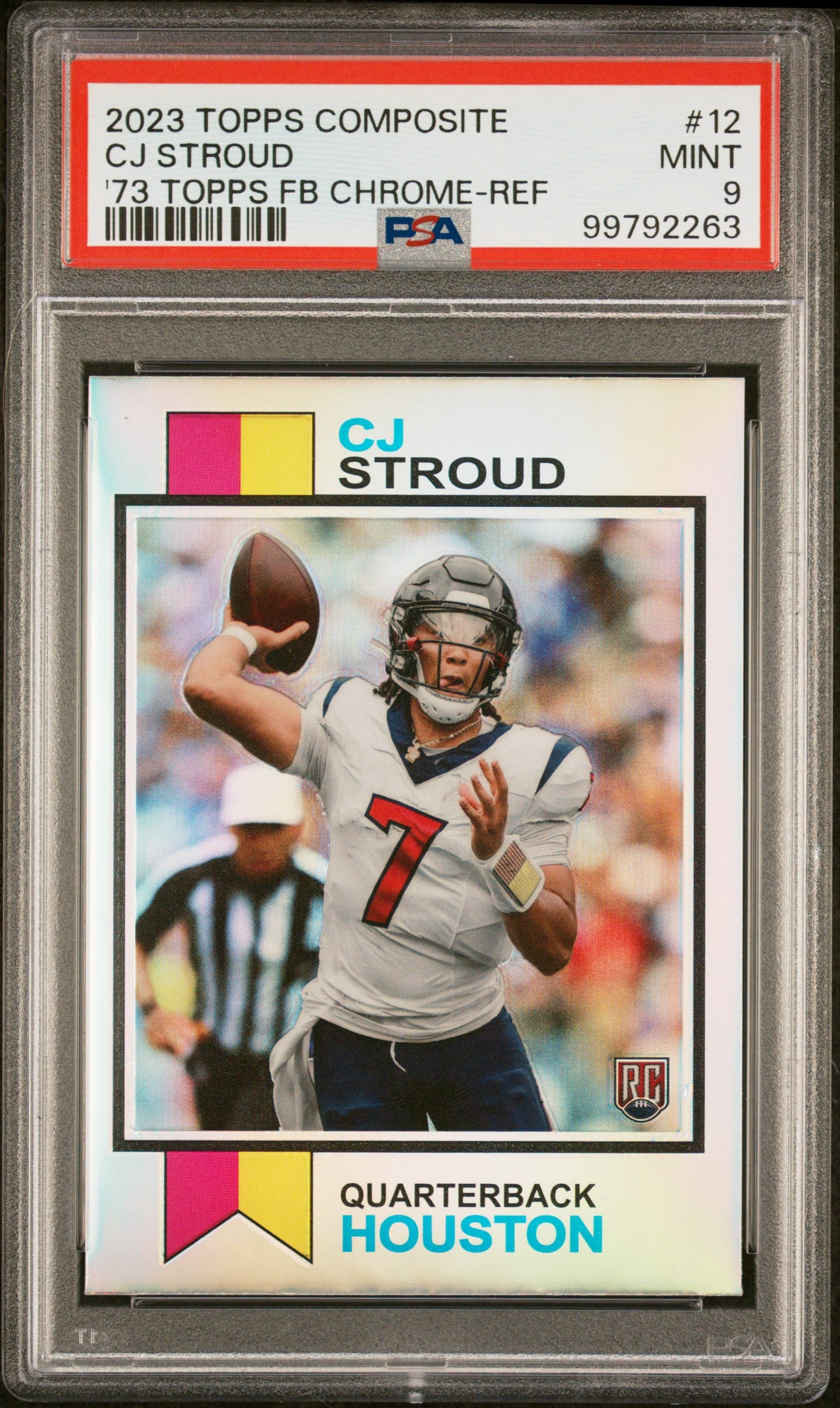 2023 Topps Composite #12 CJ Stroud '73 Topps FB Chrome-Ref PSA 9