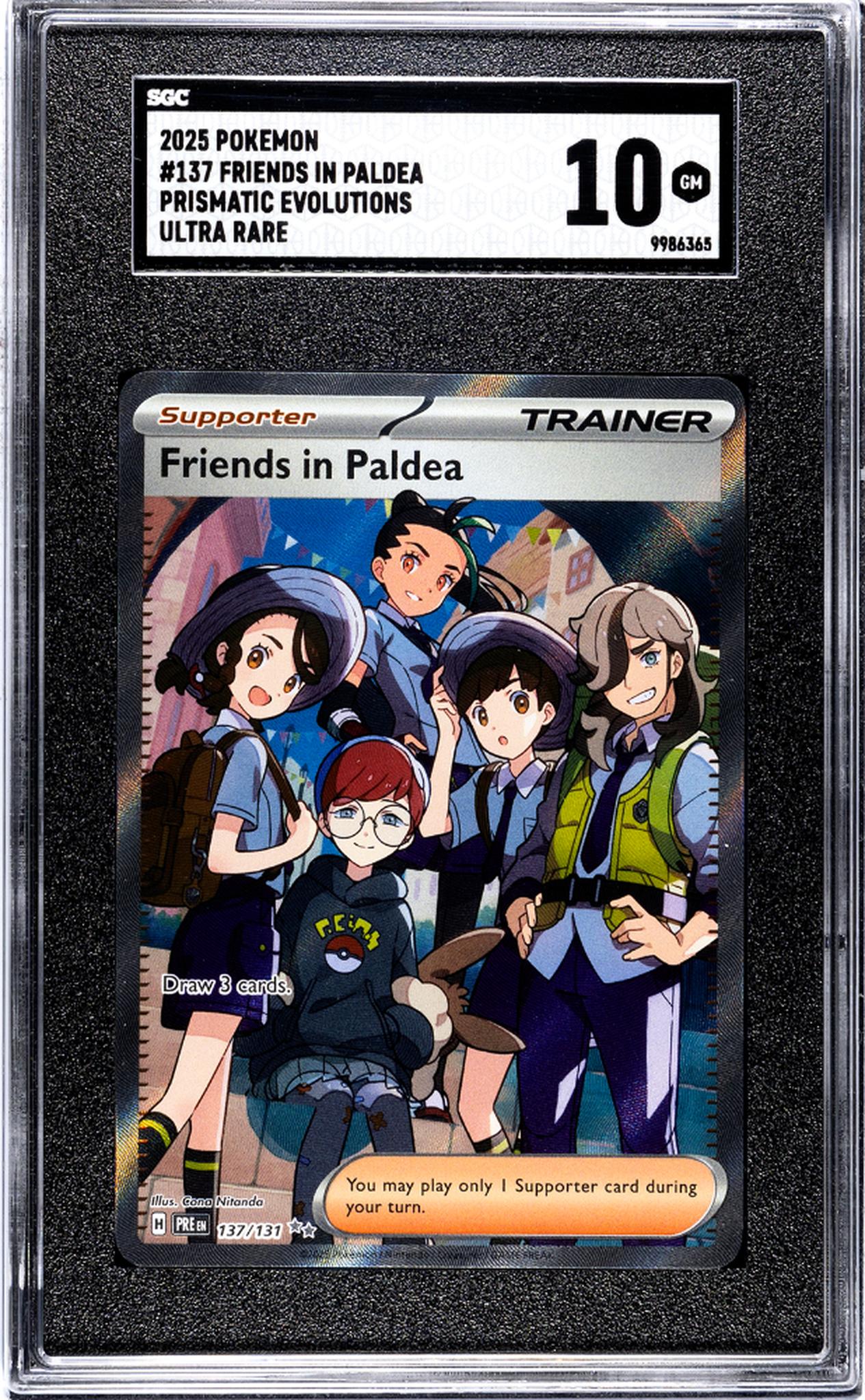 2025 Pokemon Prismatic Evolutions Friends in Paldea #137 Ultra Rare SGC 10