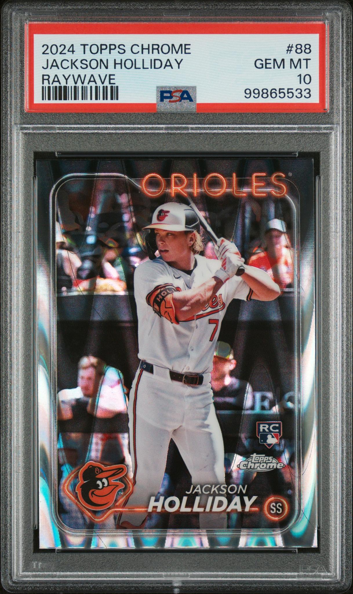 2024 Topps Chrome Raywave Refractor Jackson Holliday #88 PSA 10