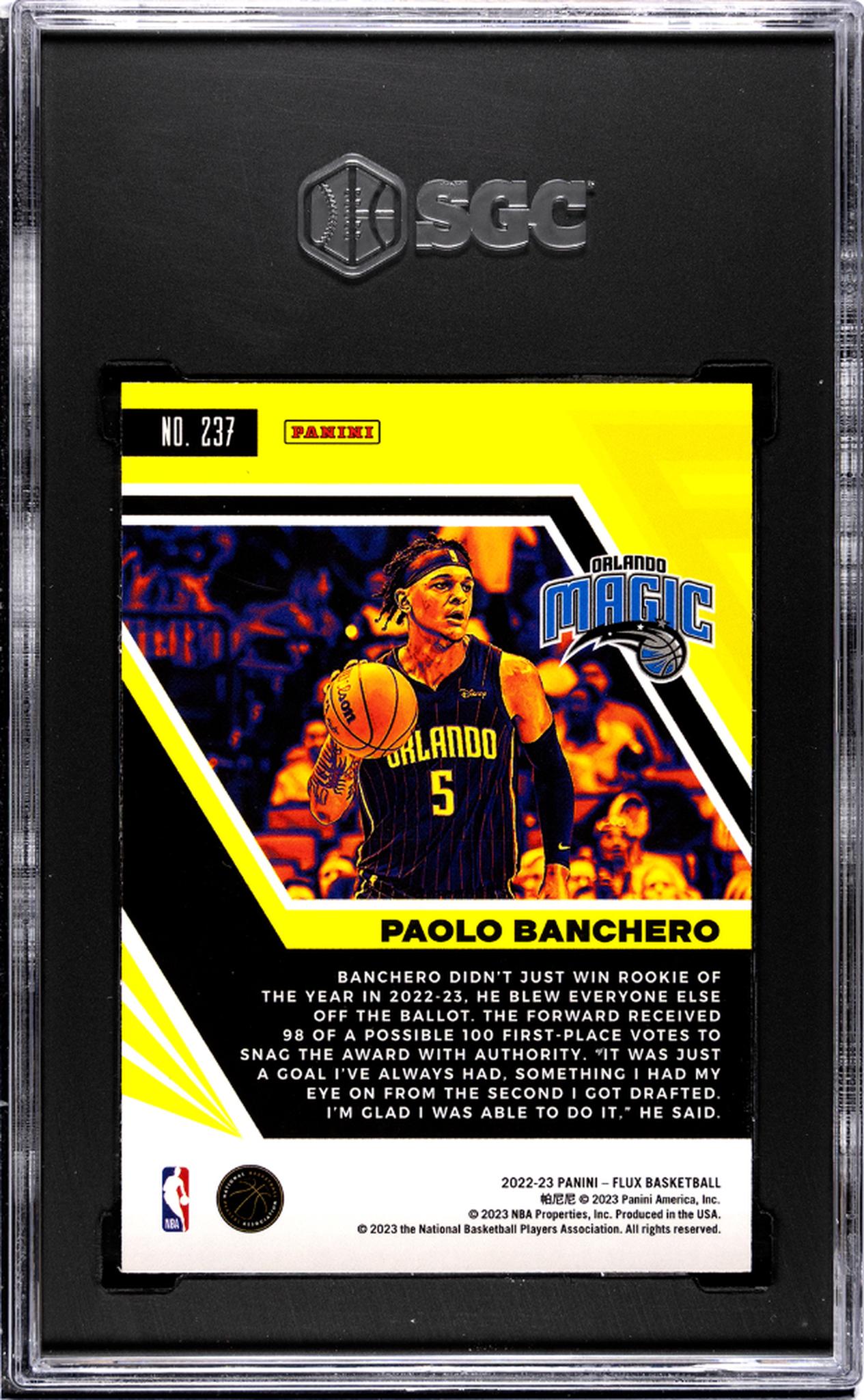 2022-23 Panini Flux #237 Paolo Banchero SGC 7