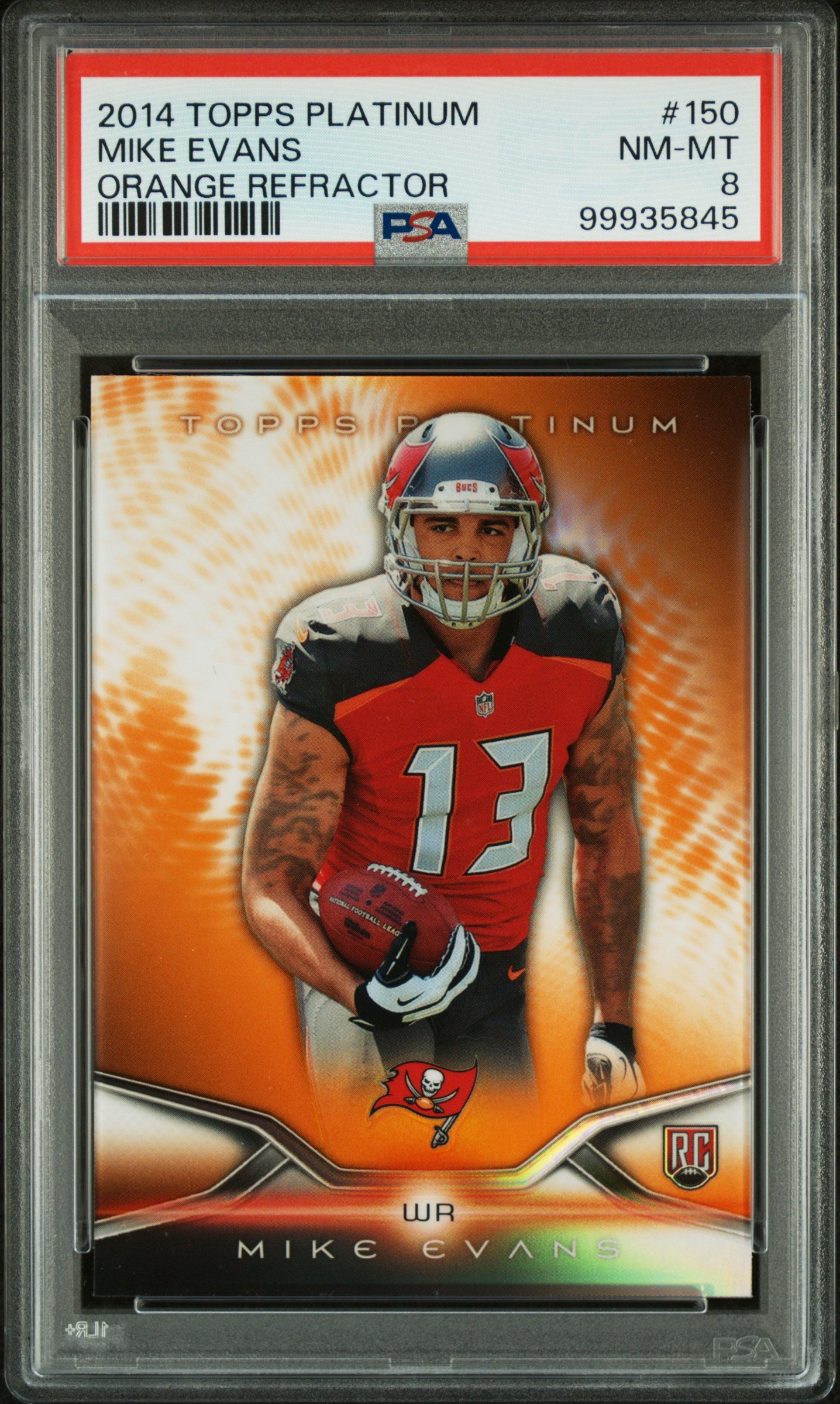2014 Topps Platinum Orange Refractor Mike Evans #150 PSA 8