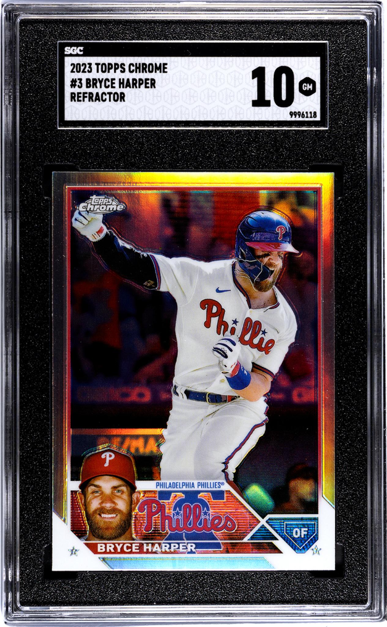 2023 Topps Chrome #3 Bryce Harper Refractor SGC 10