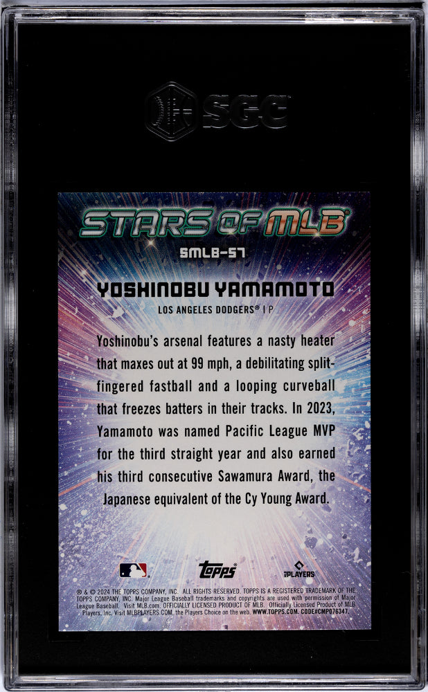 2024 Topps #SMLB-57 Yoshinobu Yamamoto Stars of MLB SGC 10