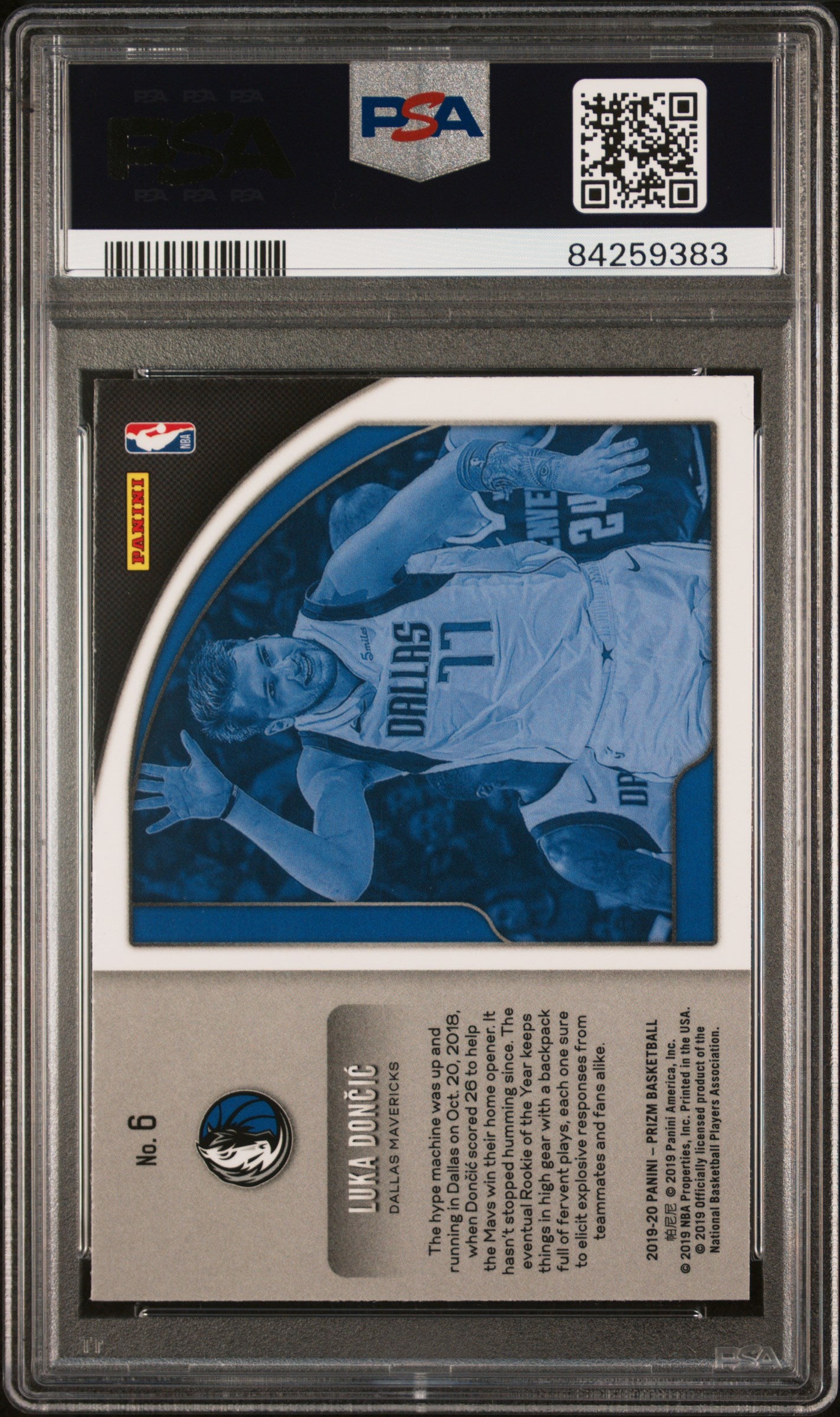 2019 Panini Prizm Get Hyped Luka Doncic #6 PSA 10