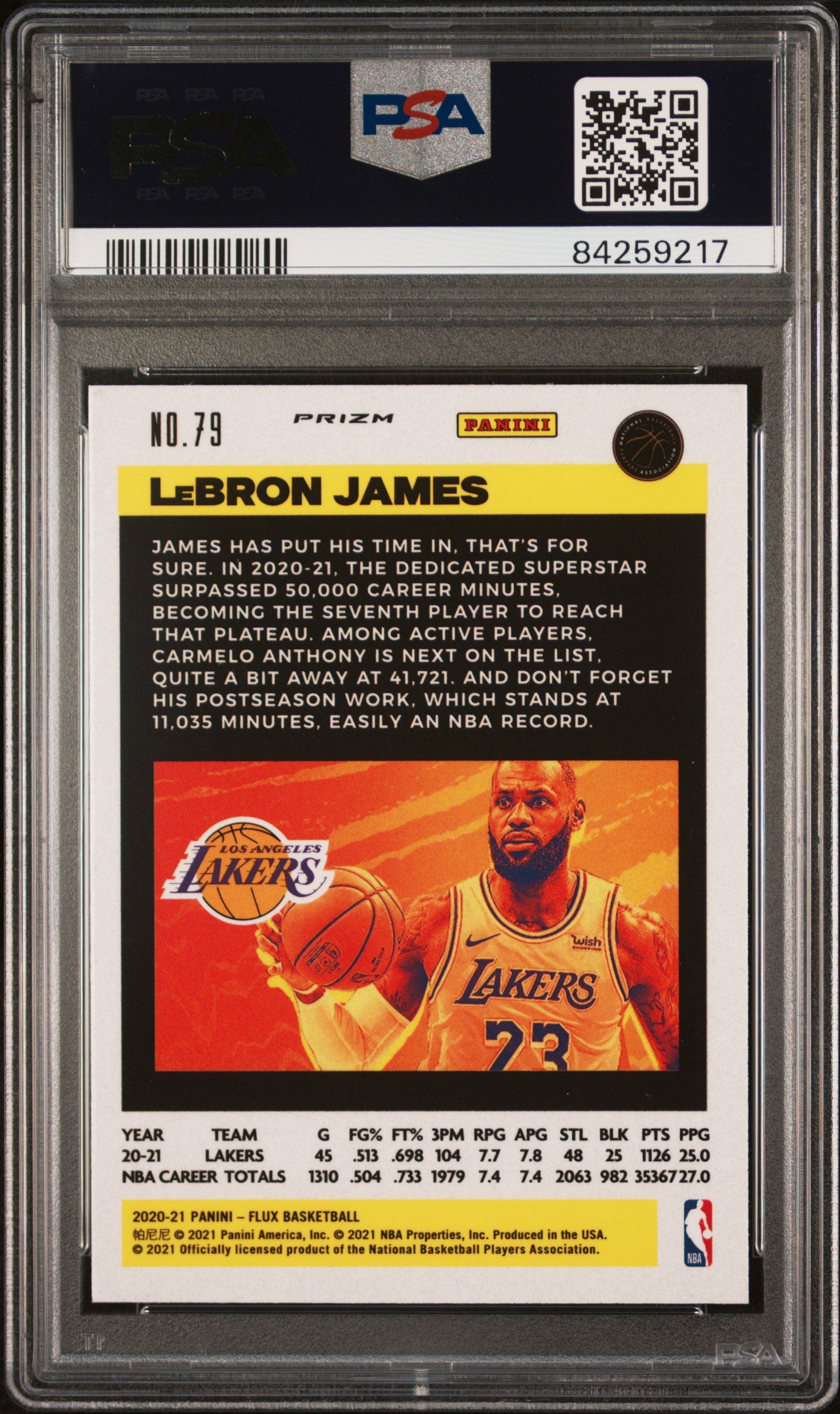 2020 Panini Flux #79 LeBron James Factory Pulsar PSA 10