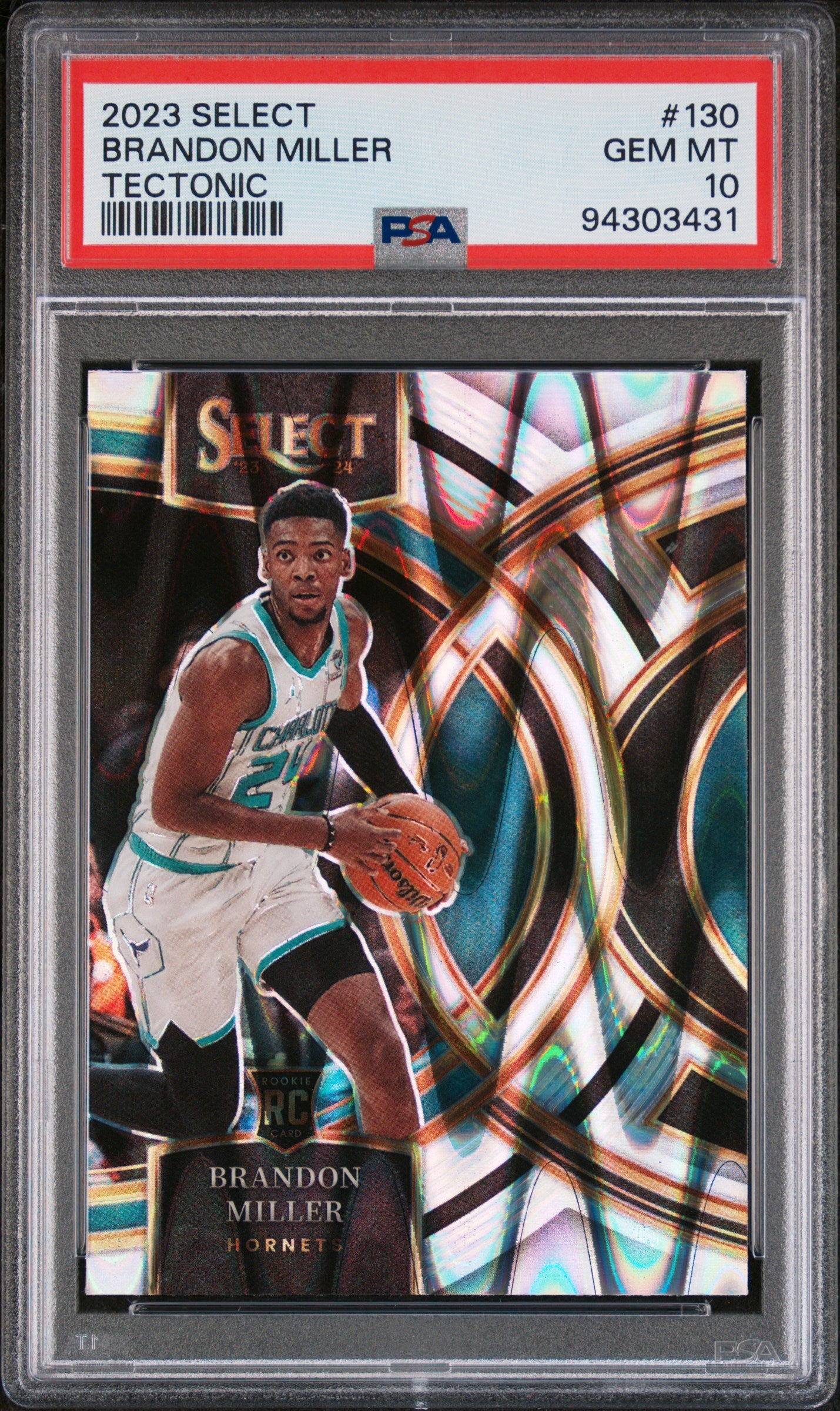 2023 Panini Select Tectonic Brandon Miller #130 Rookie RC PSA 10