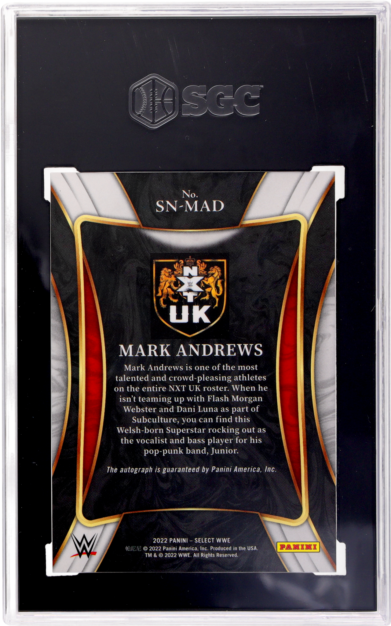 2022 Panini Select WWE Signature Selections Mark Andrews SGC 10