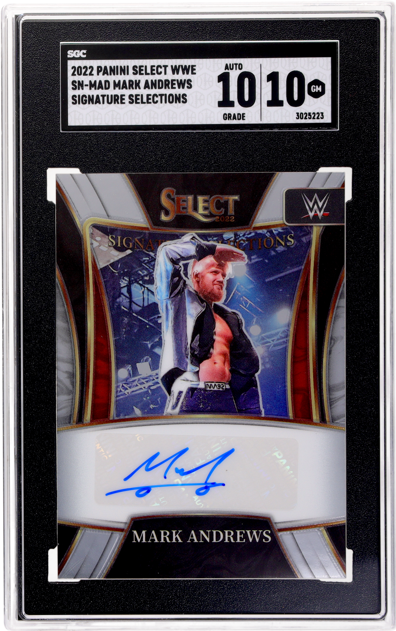 2022 Panini Select WWE Signature Selections Mark Andrews SGC 10