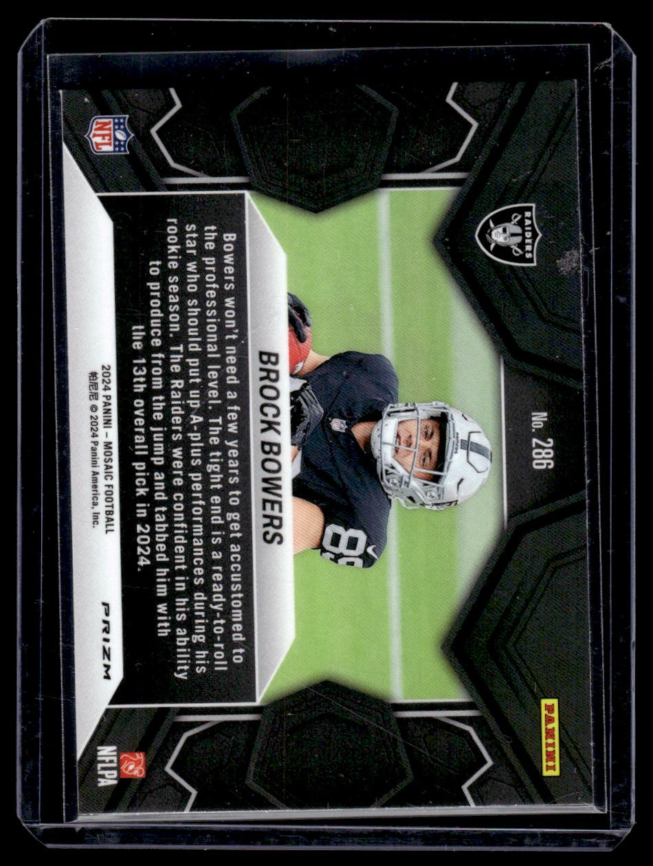 2024 Panini Prizm #286 Brock Bowers NFL Debut Rookie Silver Prizm