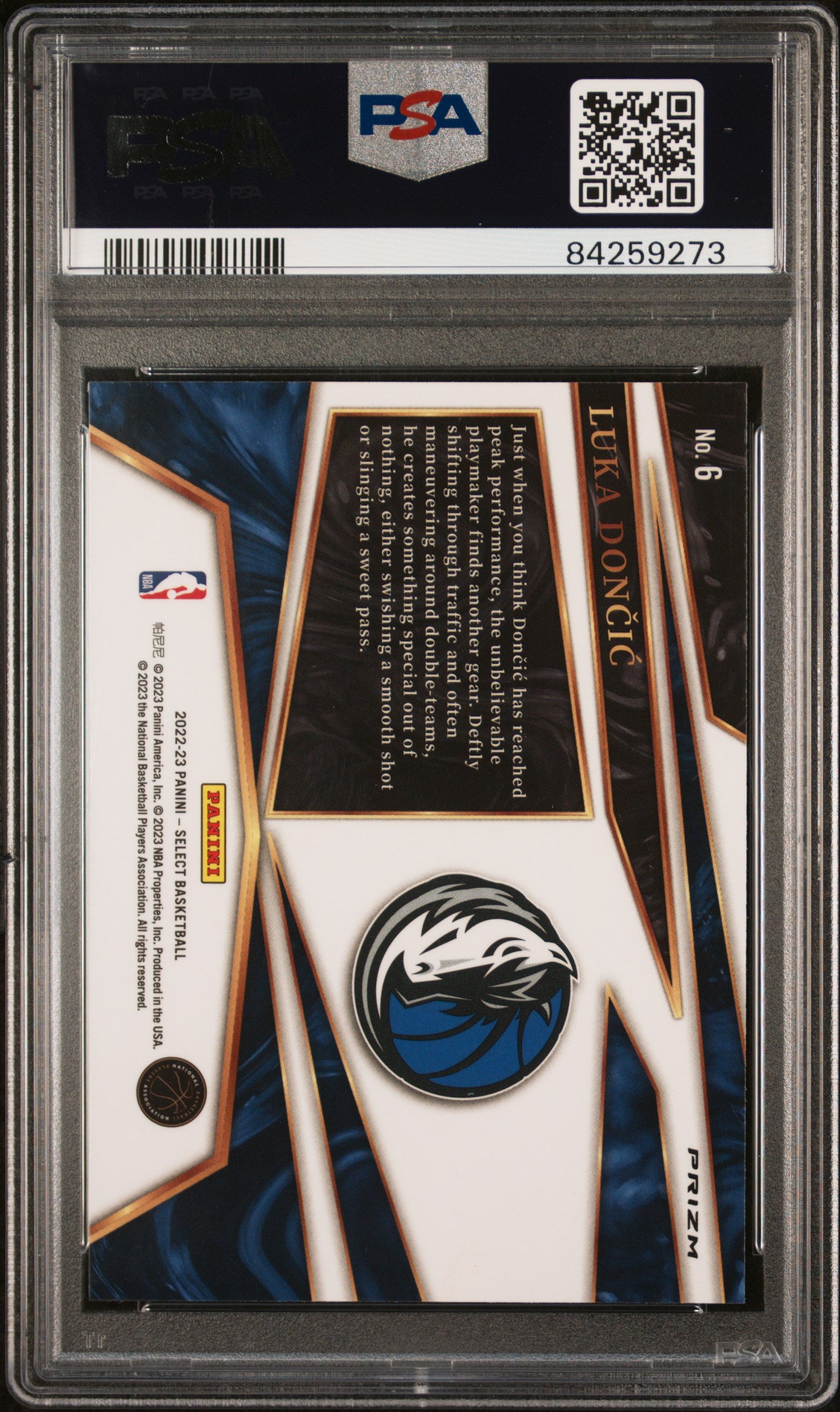 2022 Panini Select Turbocharged #6 Luka Doncic Green PSA 10