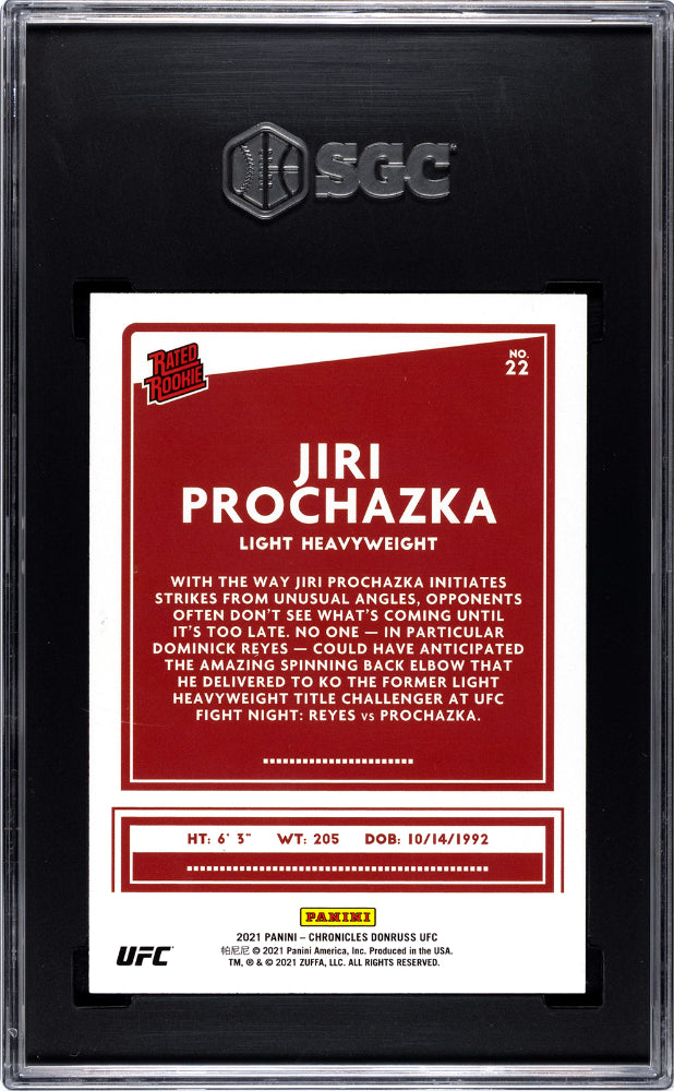 2021 Panini Chronicles UFC Donruss Rated Rookie Asia Jiri Prochazka #22 SGC 9.5