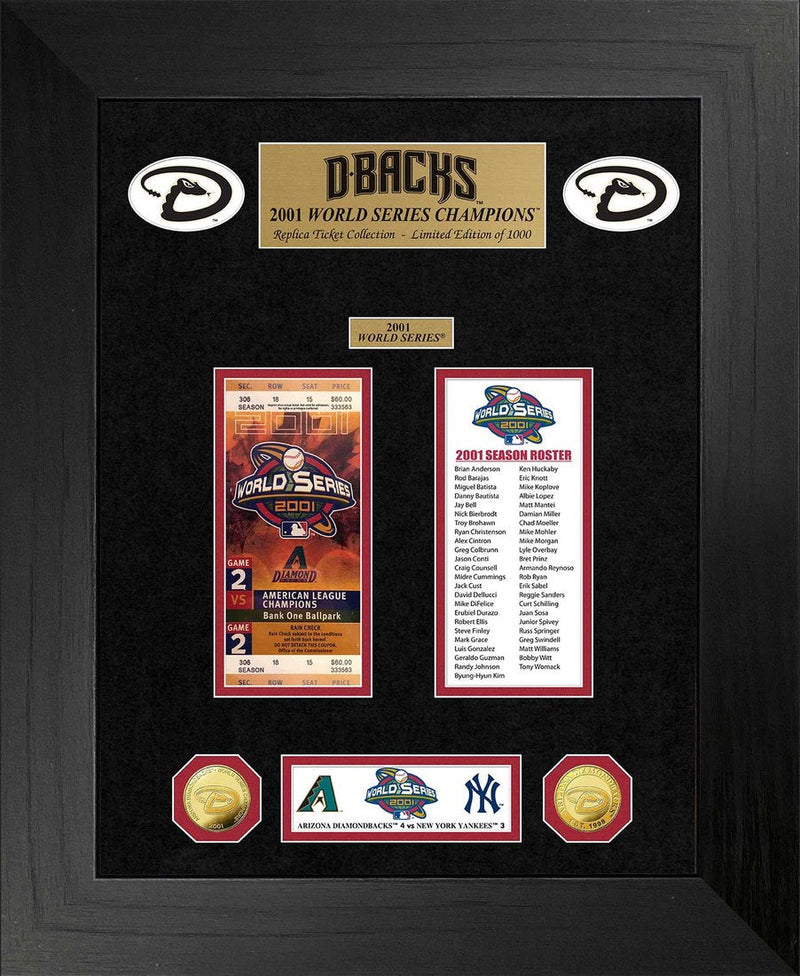 Highland Mint Arizona Diamondbacks World Series Gold Coin & Ticket Collection - Limited Edition /1000