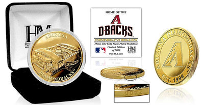 Highland Mint Arizona Diamondbacks Chase Field 24kt Gold Coin - Limited Edition /5,000
