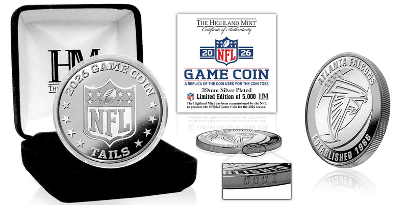 Highland Mint Atlanta Falcons 2026 Silver Plated Game Flip Coin - Limited Edition /5,000