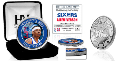 Highland Mint Allen Iverson Philadelphia 76ers Silver-Plated Commemorative Coin - Limited Edition /5,000