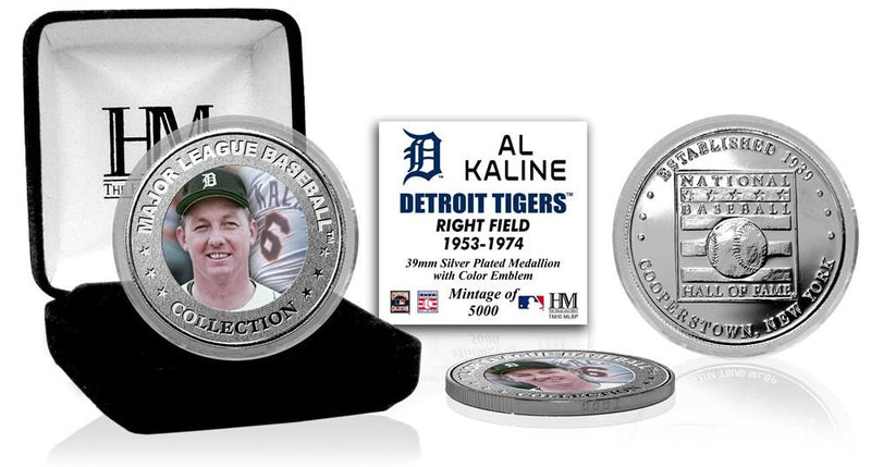 Highland Mint Al Kaline Baseball Hall of Fame Silver Color Coin - Limited Edition /5000