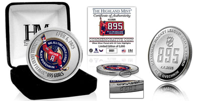Highland Mint Alex Ovechkin 895 Goals Record Silver Coin - Limited Edition /5,000