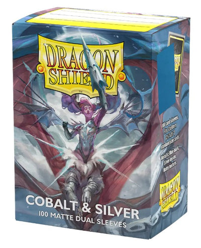 Dragon Shield Standard Matte Dual Cobalt & Silver 100 Count Sleeves