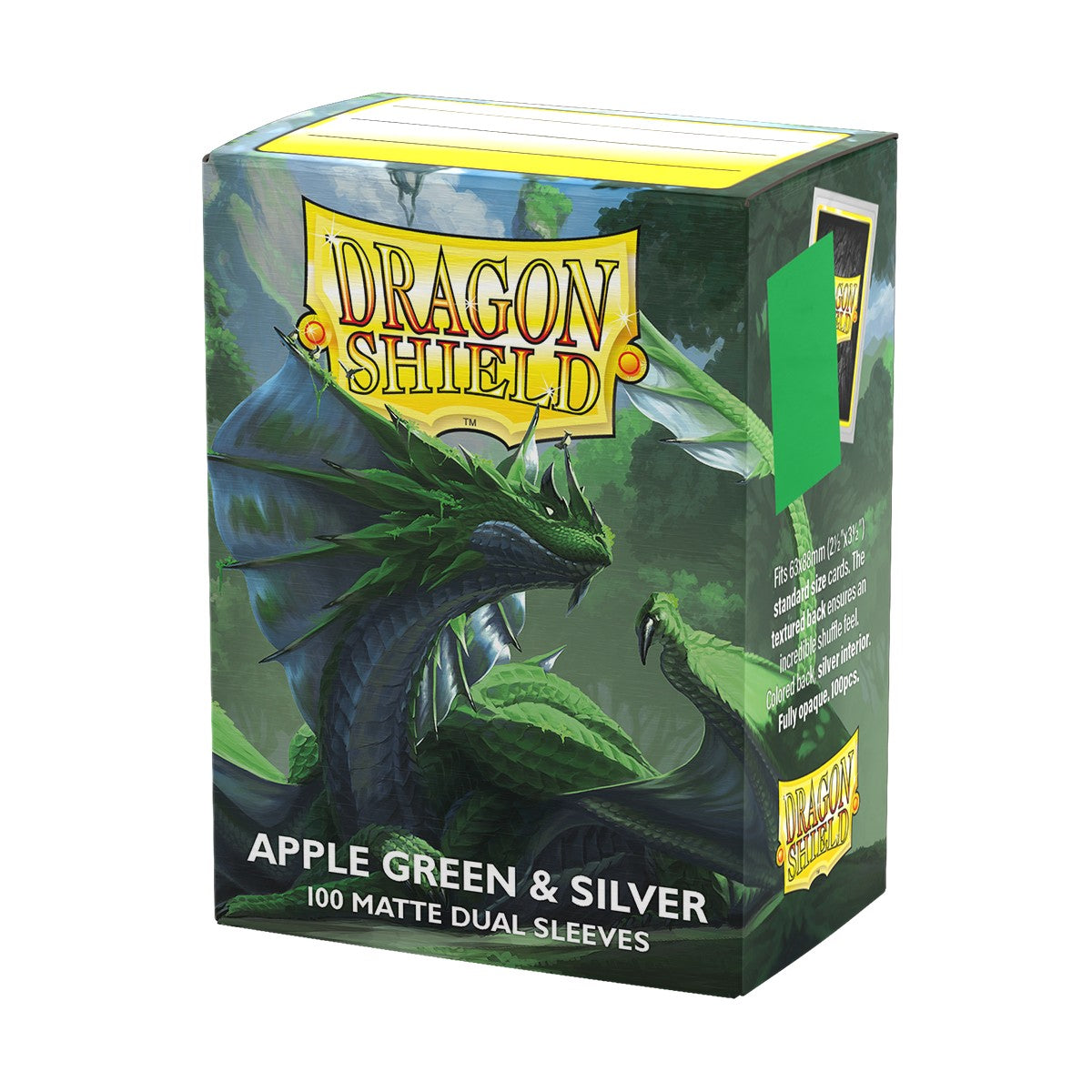 Dragon Shield Sleeves: Standard Matte Dual - Apple Green & Silver 100CT