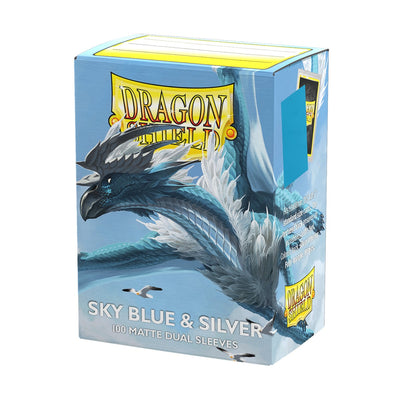 Dragon Shield Standard Matte Dual Sky Blue & Silver Sleeves 100ct