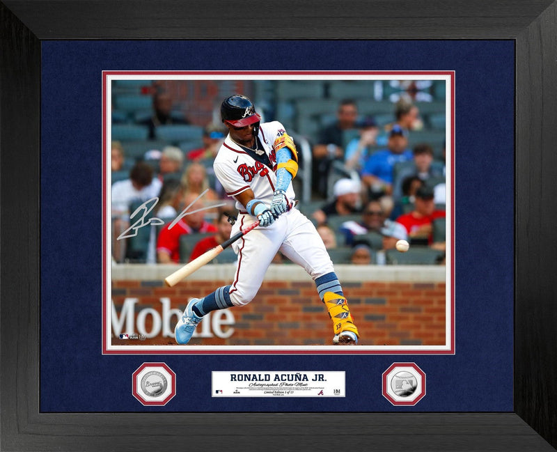 Highland Mint Ronald Acuña Jr. Atlanta Braves Autographed 16x20 Silver Coin Photo Mint