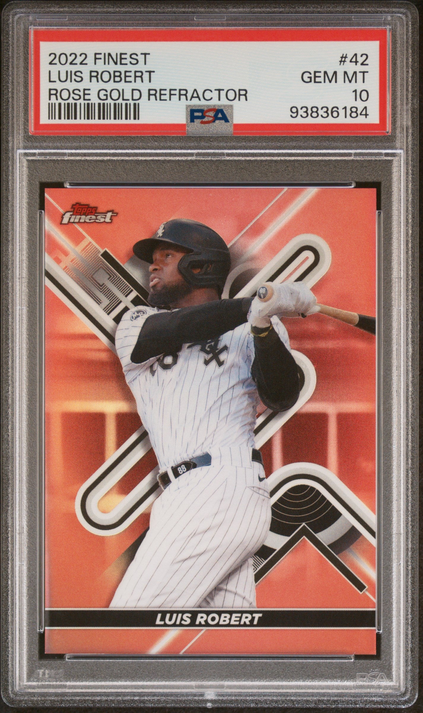 2022 Finest Rose Gold Refractor Luis Robert /75 #42 PSA 10