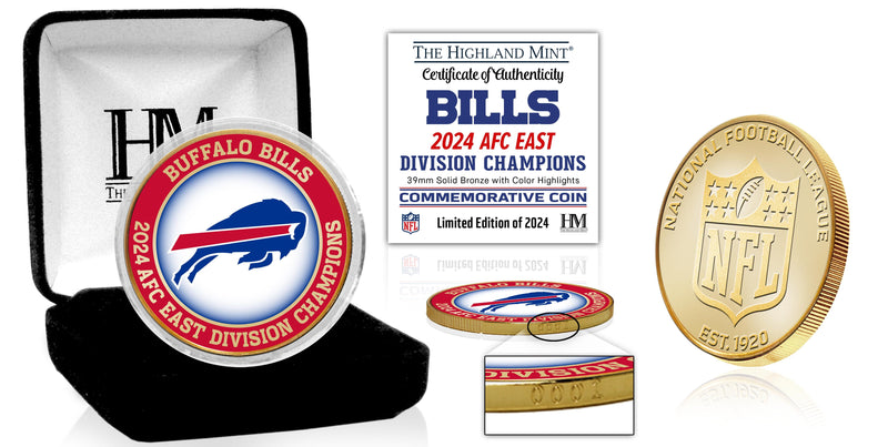 Highland Mint Buffalo Bills 2024 AFC East Division Champions Bronze Coin - Limited Edition /2024
