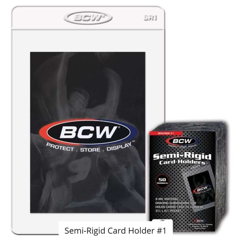 BCW Semi-Rigid Card Holders #1 Graded - Display (4 Packs of 50)