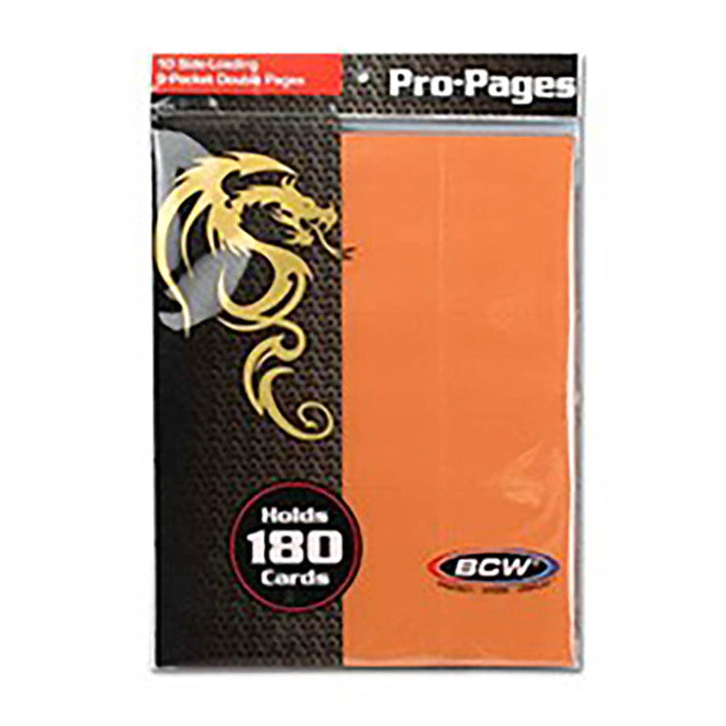 BCW Side-Loading 18-Pocket Pro Pages - Orange (10 Count)