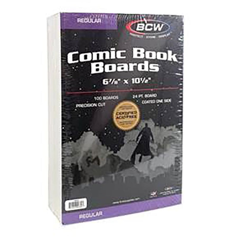 BCW Regular Comic Backing Boards (100 Count) - 6 7/8 x 10 1/2 Inches