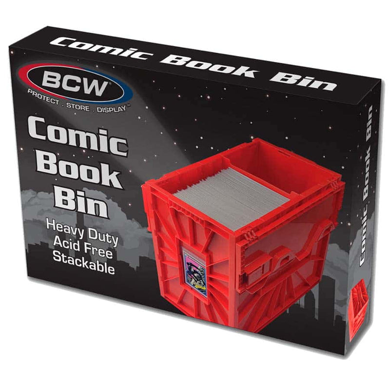 BCW Short Comic Bin - Red Plastic (Holds 150 Comics)