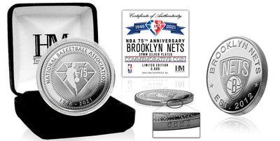 Highland Mint Brooklyn Nets NBA 75th Anniversary Silver Mint Coin - Limited Edition /5,000
