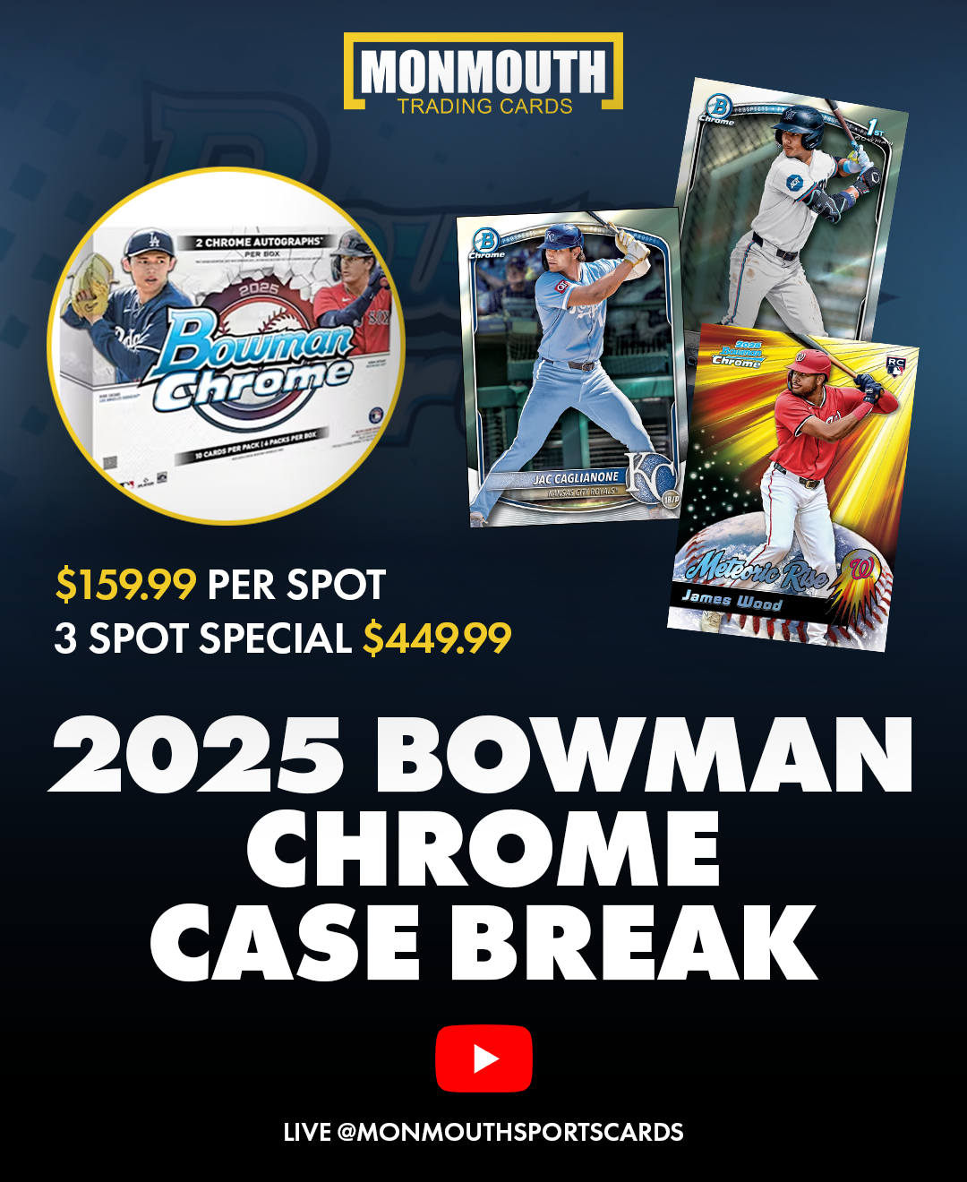 2025 Bowman Chrome Baseball Hobby Full 12 Box Case Random Team Break