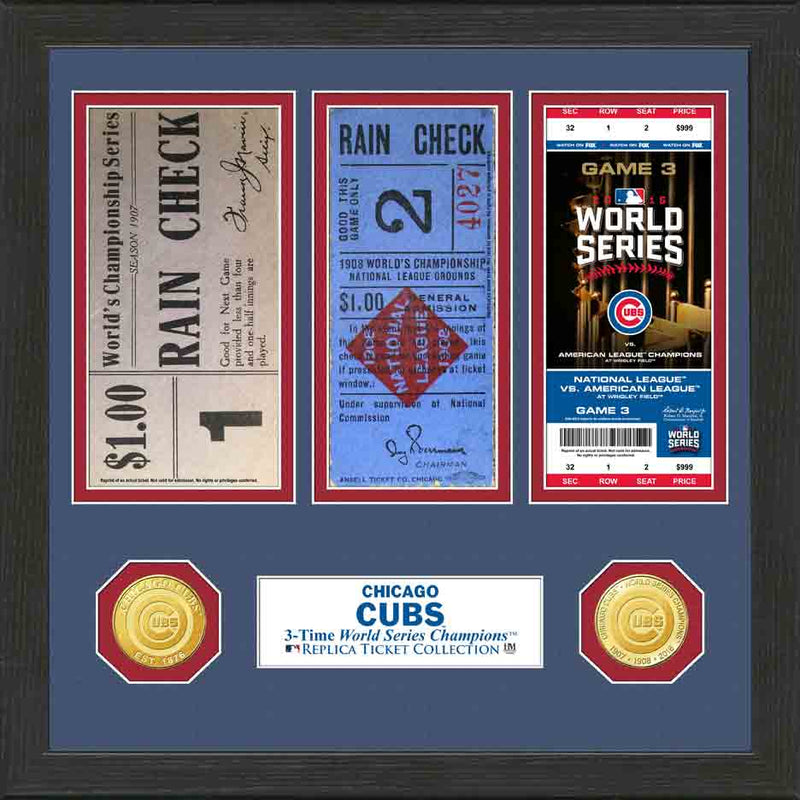 Highland Mint Chicago Cubs World Series Ticket Collection - 12x12 Framed Display