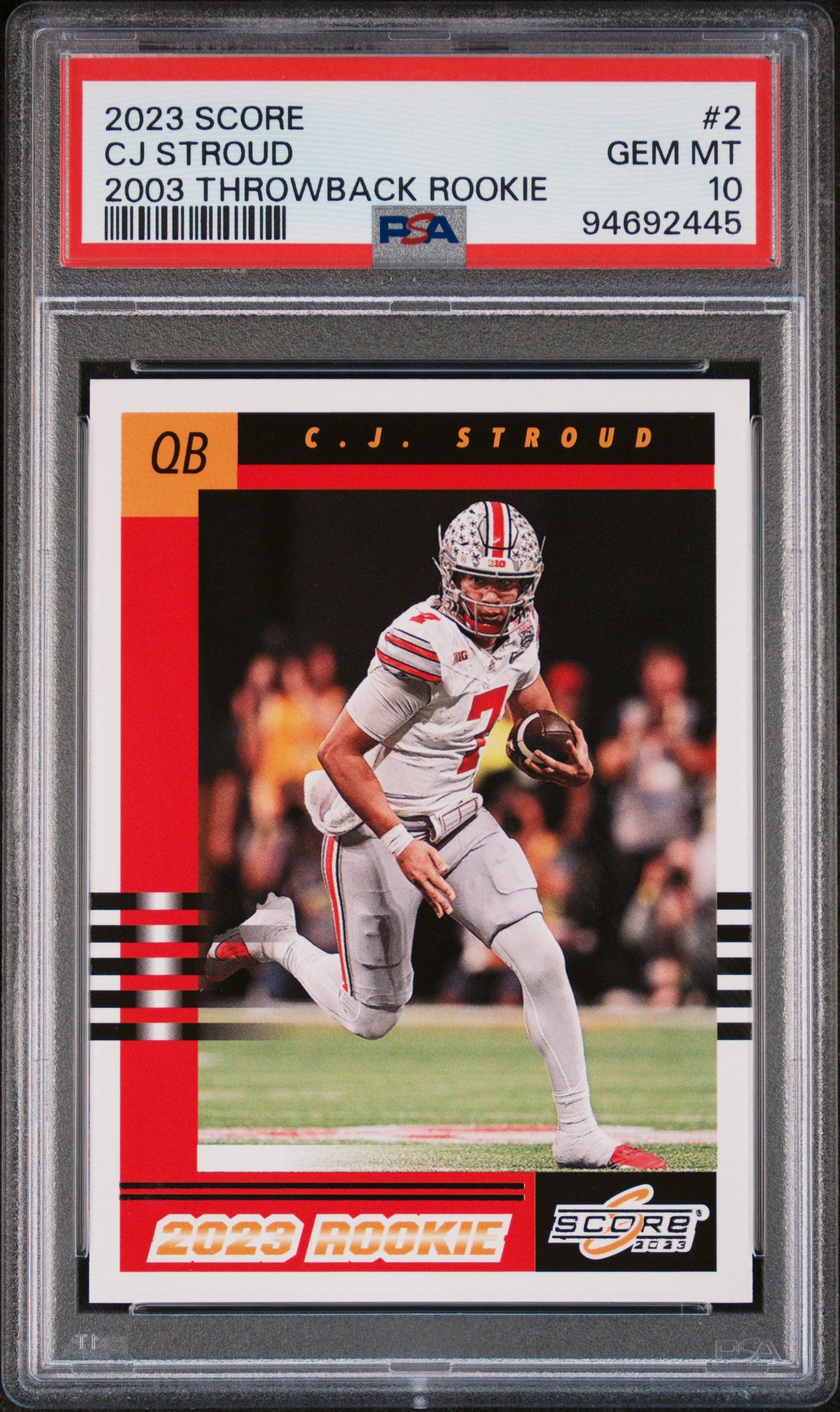 2023 Score '03 Throwback Rookie CJ Stroud #2 PSA 10