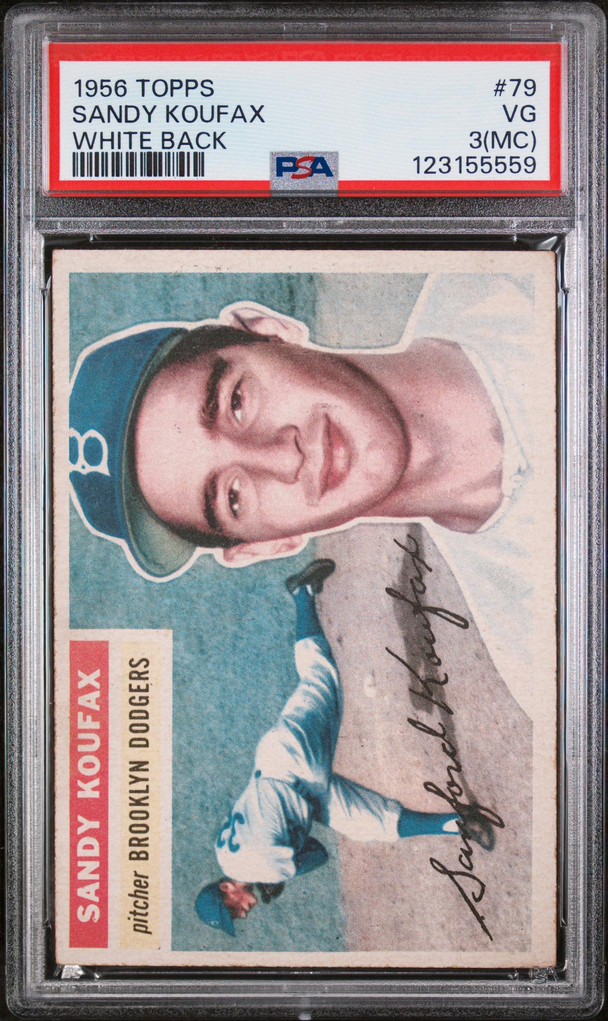 1956 Topps White Back Sandy Koufax #79 PSA 3