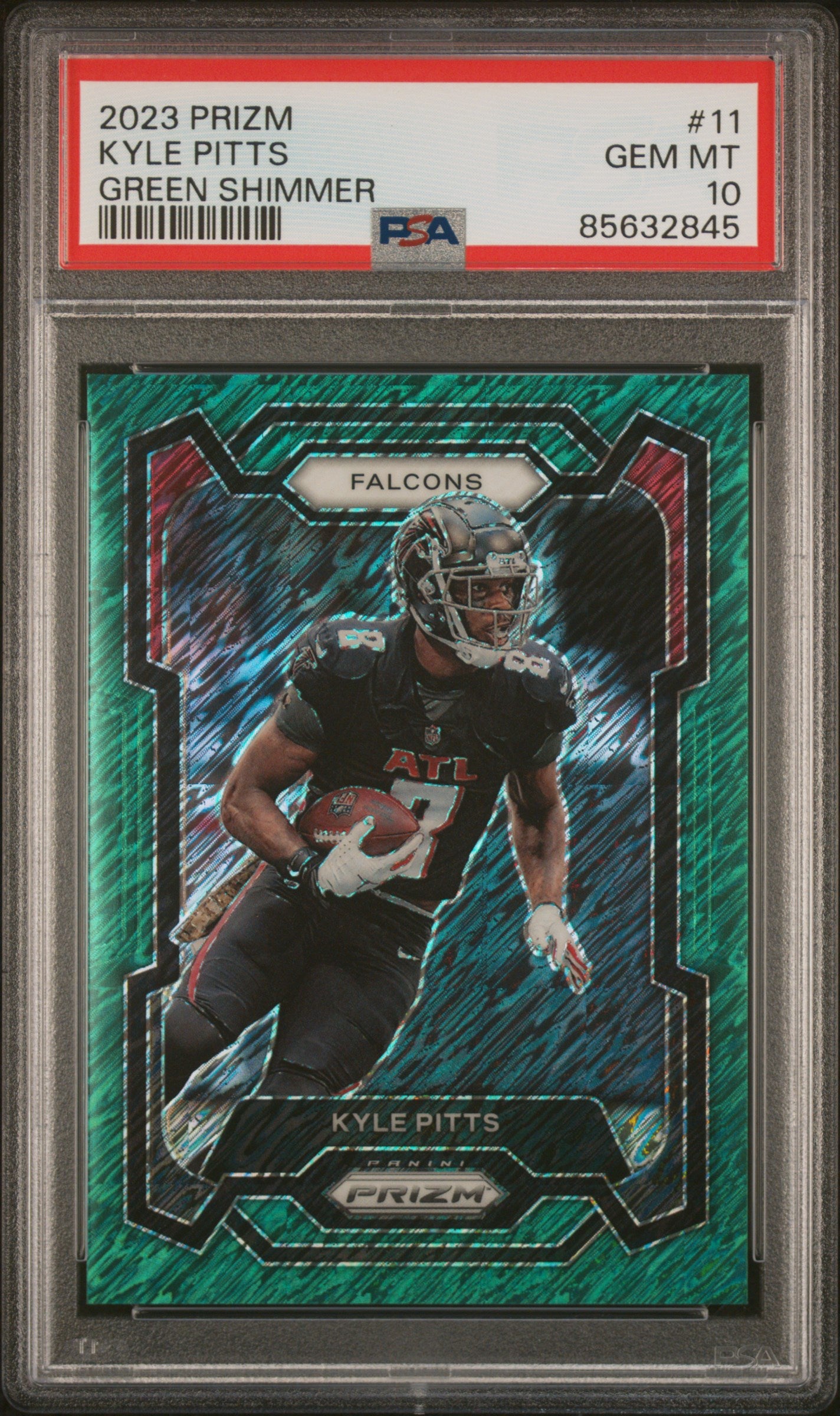 2023 Panini Prizm Green Shimmer Kyle Pitts #11 /5 5/5 PSA 10