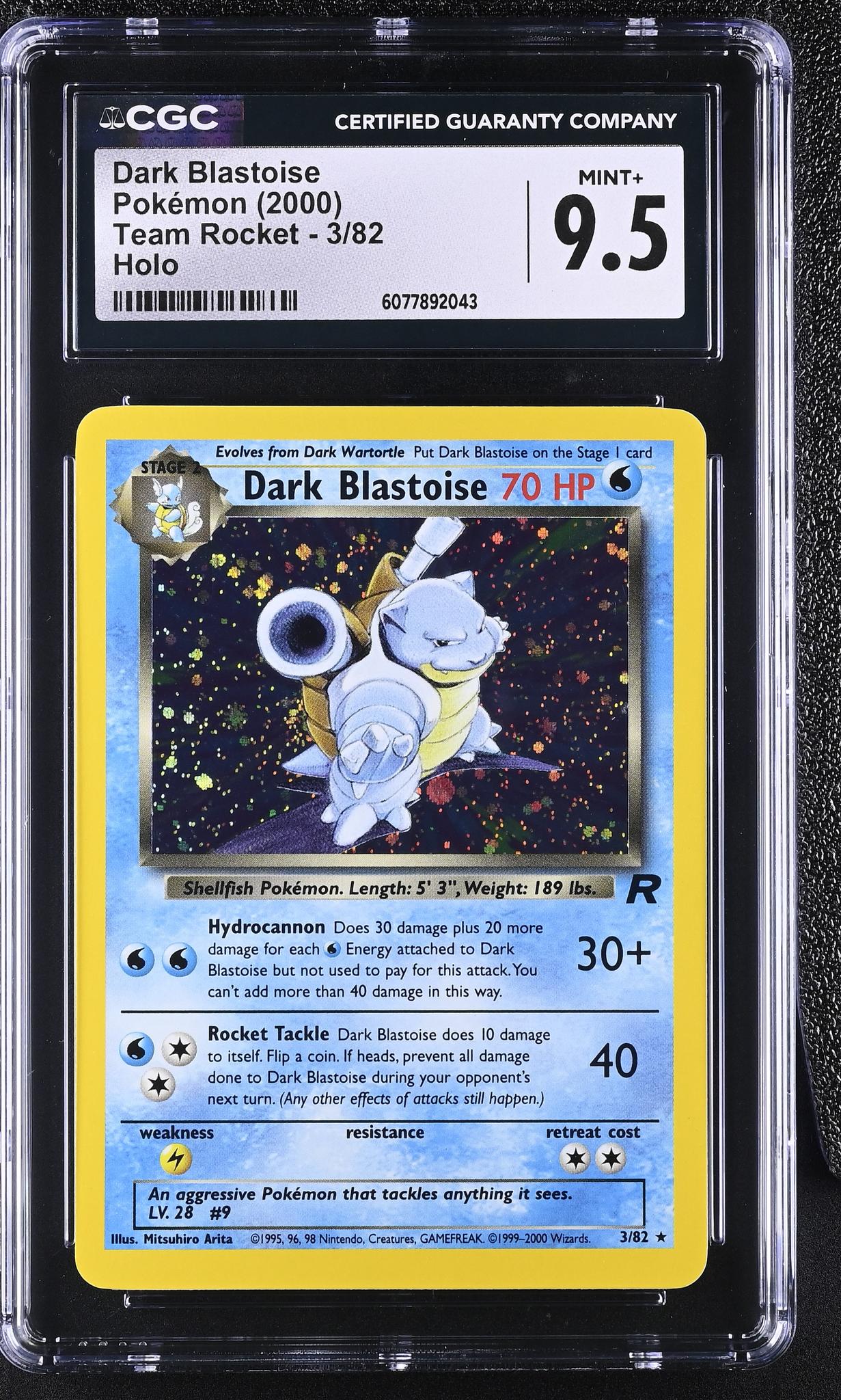 2000 Pokémon Team Rocket Dark Blastoise #3/82 Holo CGC 9.5