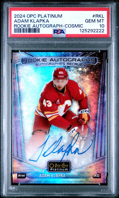 2024-25 O-Pee-Chee Platinum Adam Klapka Rookie Autographs Cosmic /50 PSA 10