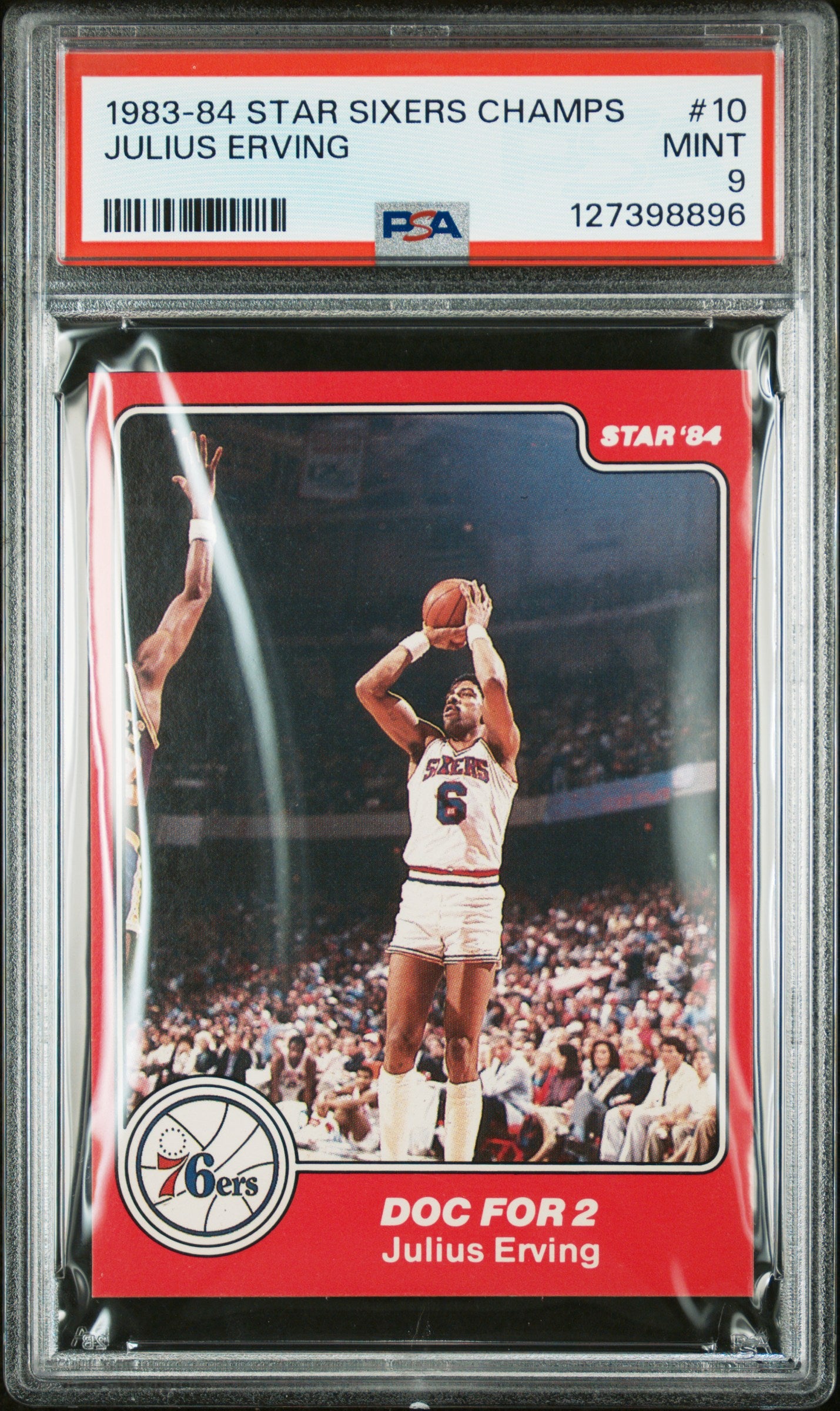 1983 Star Sixers Champs Julius Erving #10 /25 PSA 9