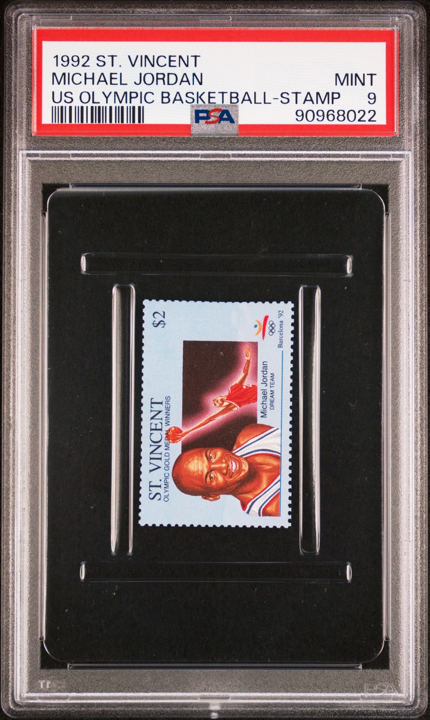 1992 St. Vincent US Olympic Basketball Stamp Michael Jordan PSA 9