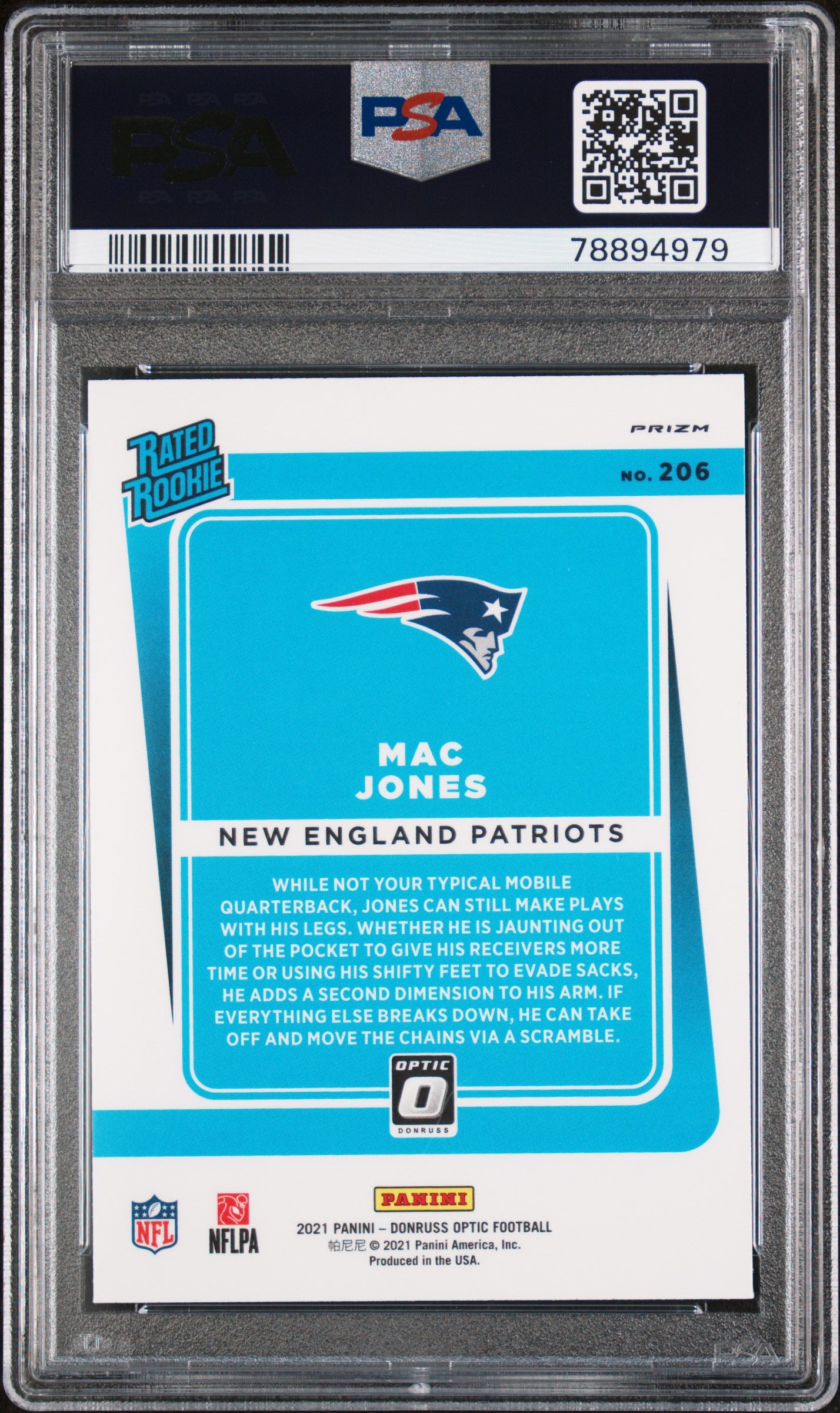 2021 Donruss Optic Green Velocity Mac Jones #206 PSA 10