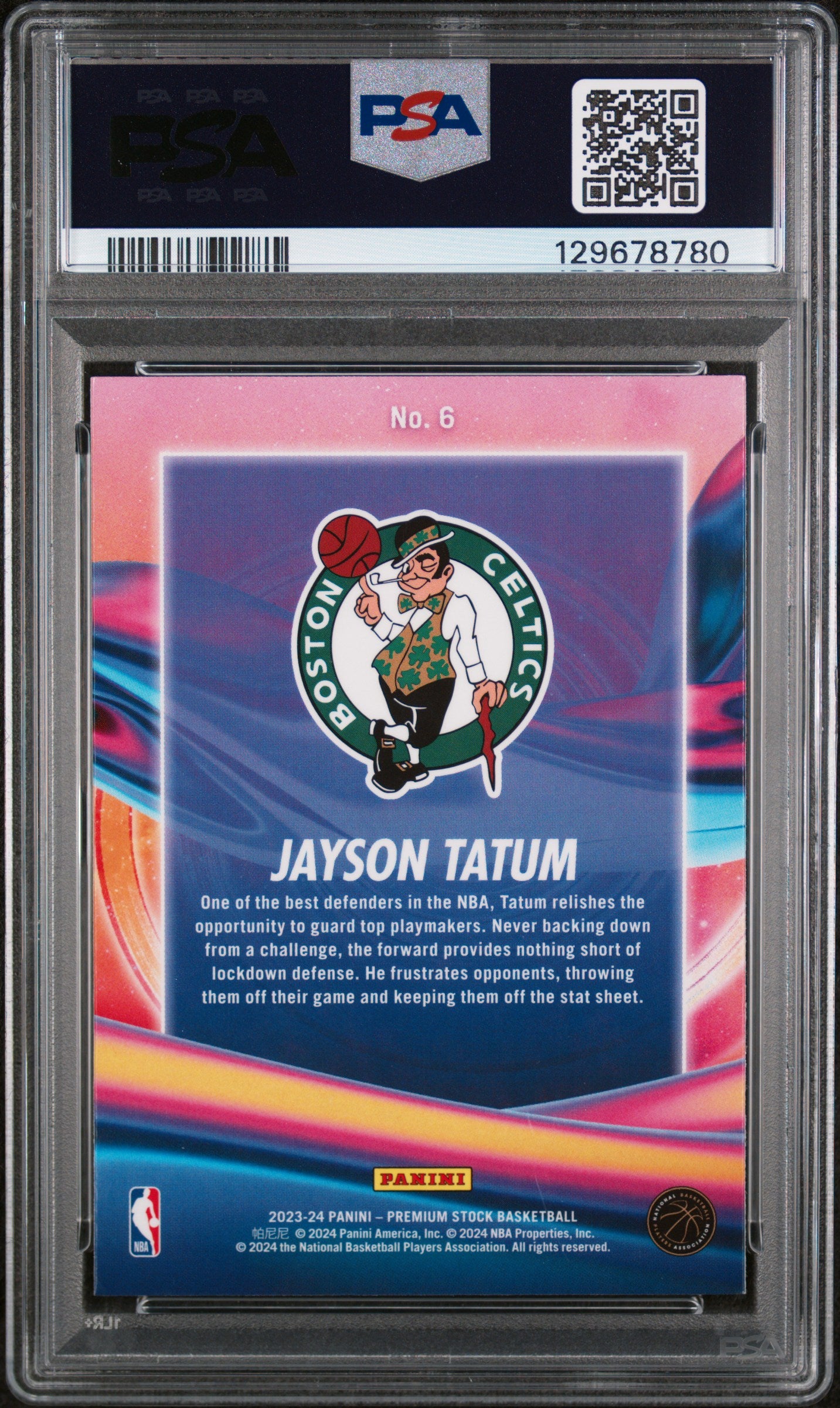2023 Panini Hoops Premium Stock Anti Gravity Jayson Tatum #6 PSA 9