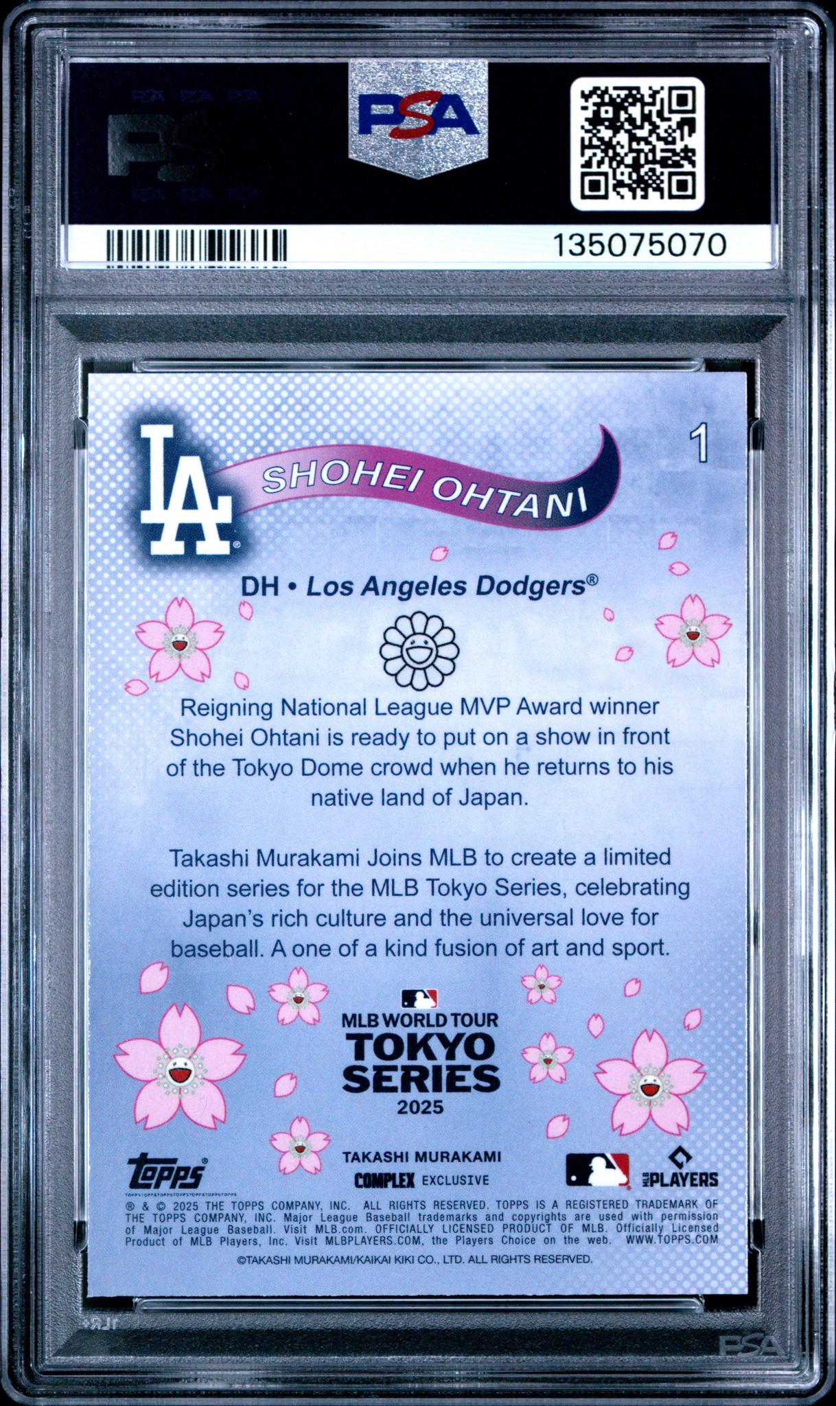 2025 Topps X Takashi Murakami Tokyo Series Shohei Ohtani #1 PSA 10