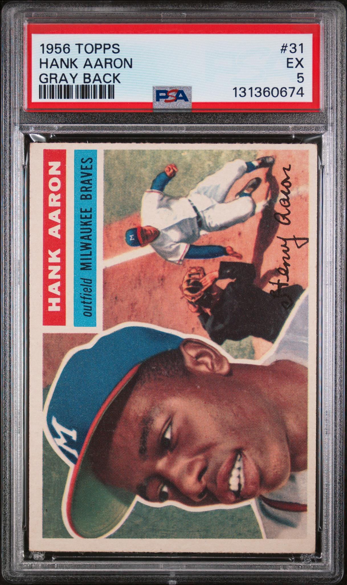 1956 Topps Gray Back Hank Aaron #31A PSA 5