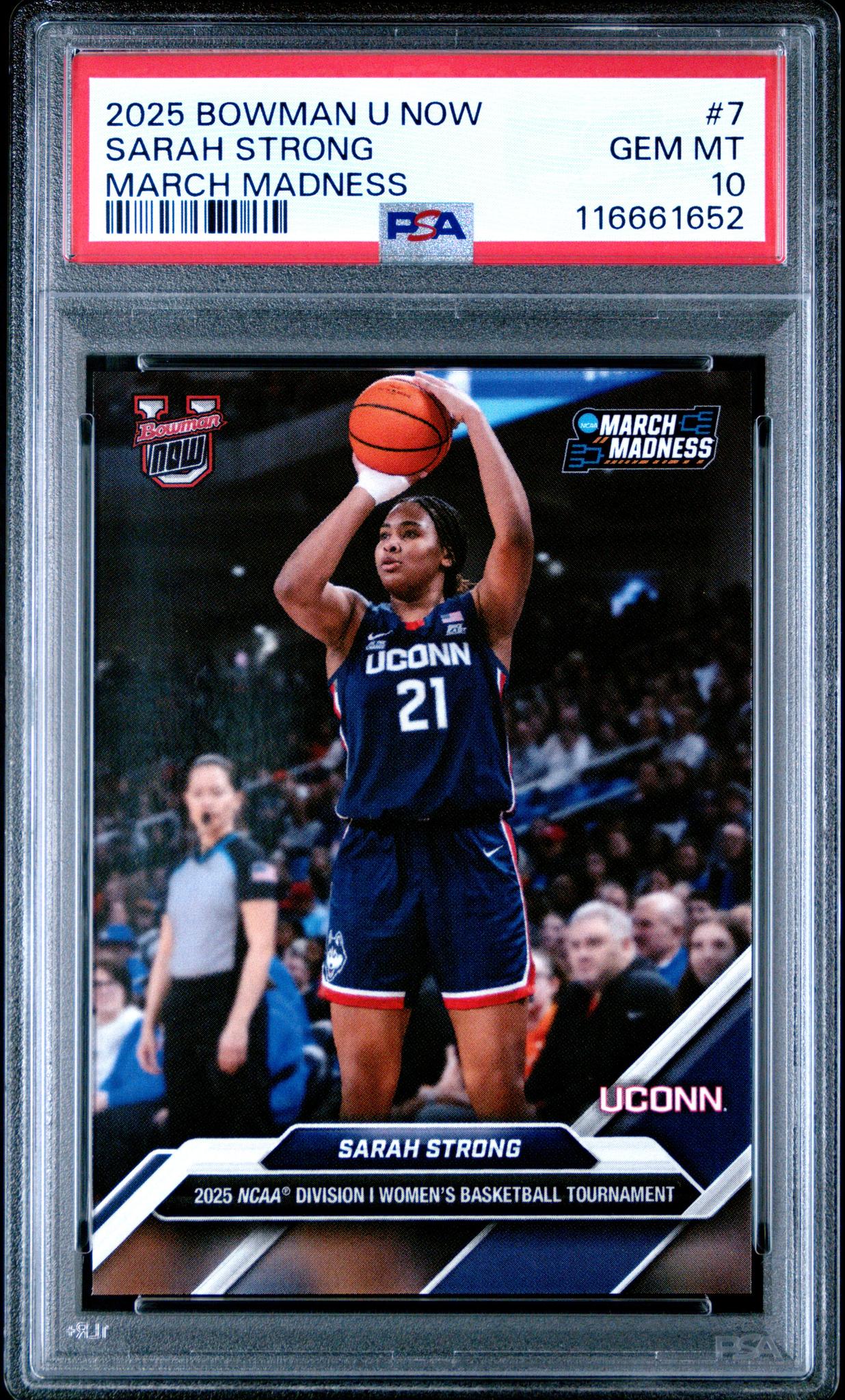 2025 Bowman U Now March Madness Sarah Strong #7 PSA 10