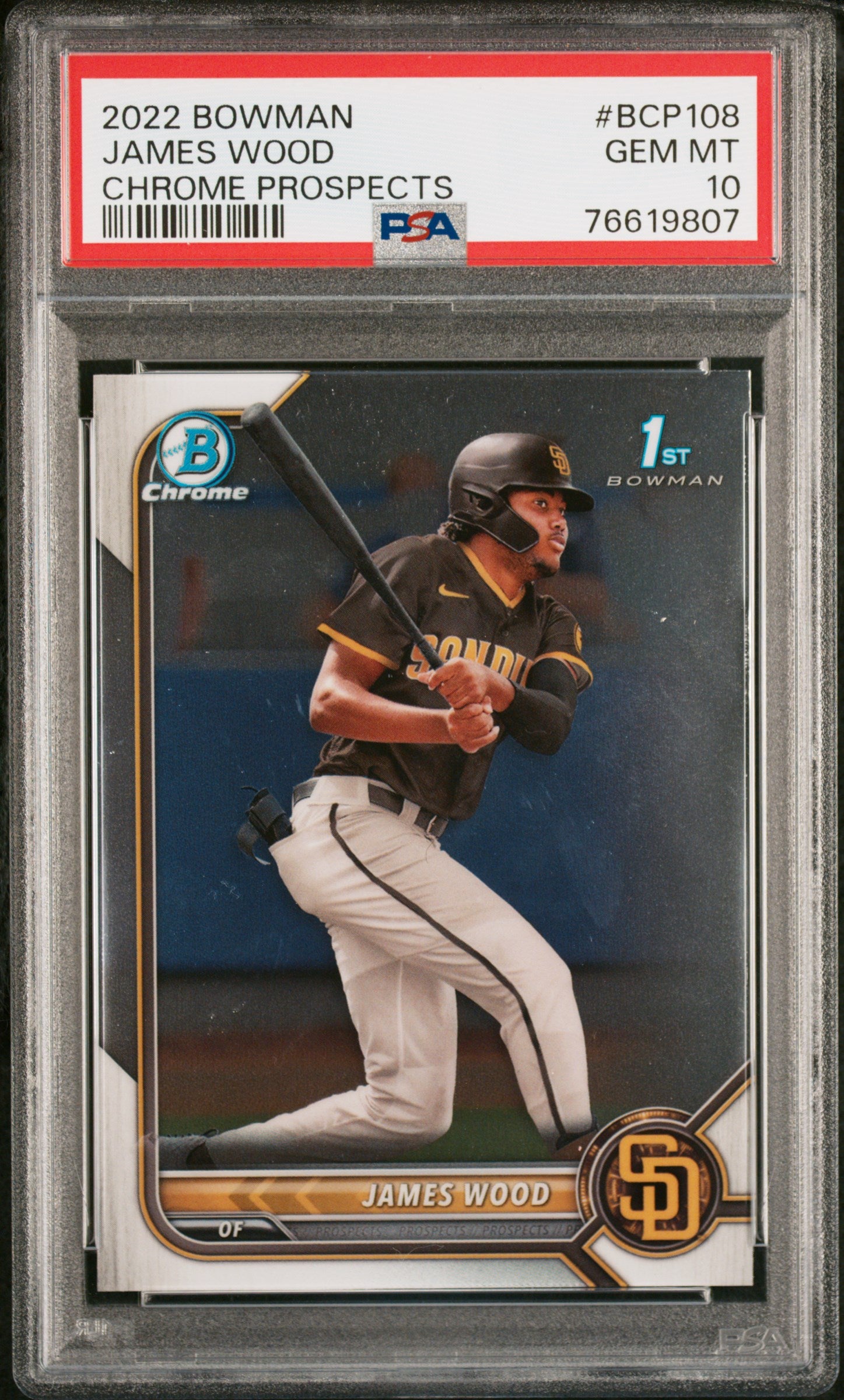2022 Bowman Chrome Prospect James Wood #BCP108 PSA 10