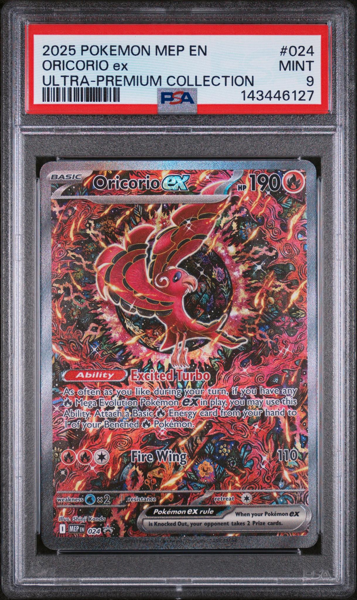 2025 Pokemon Black Star Promo Ultra Premium Collection Oricorio Ex #024 PSA 9
