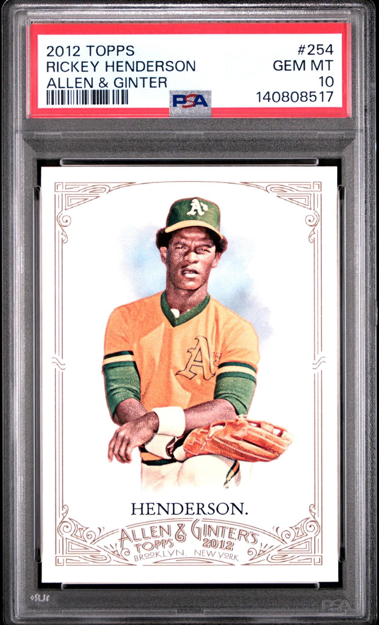 2012 Topps Allen and Ginter Rickey Henderson #254 PSA 10