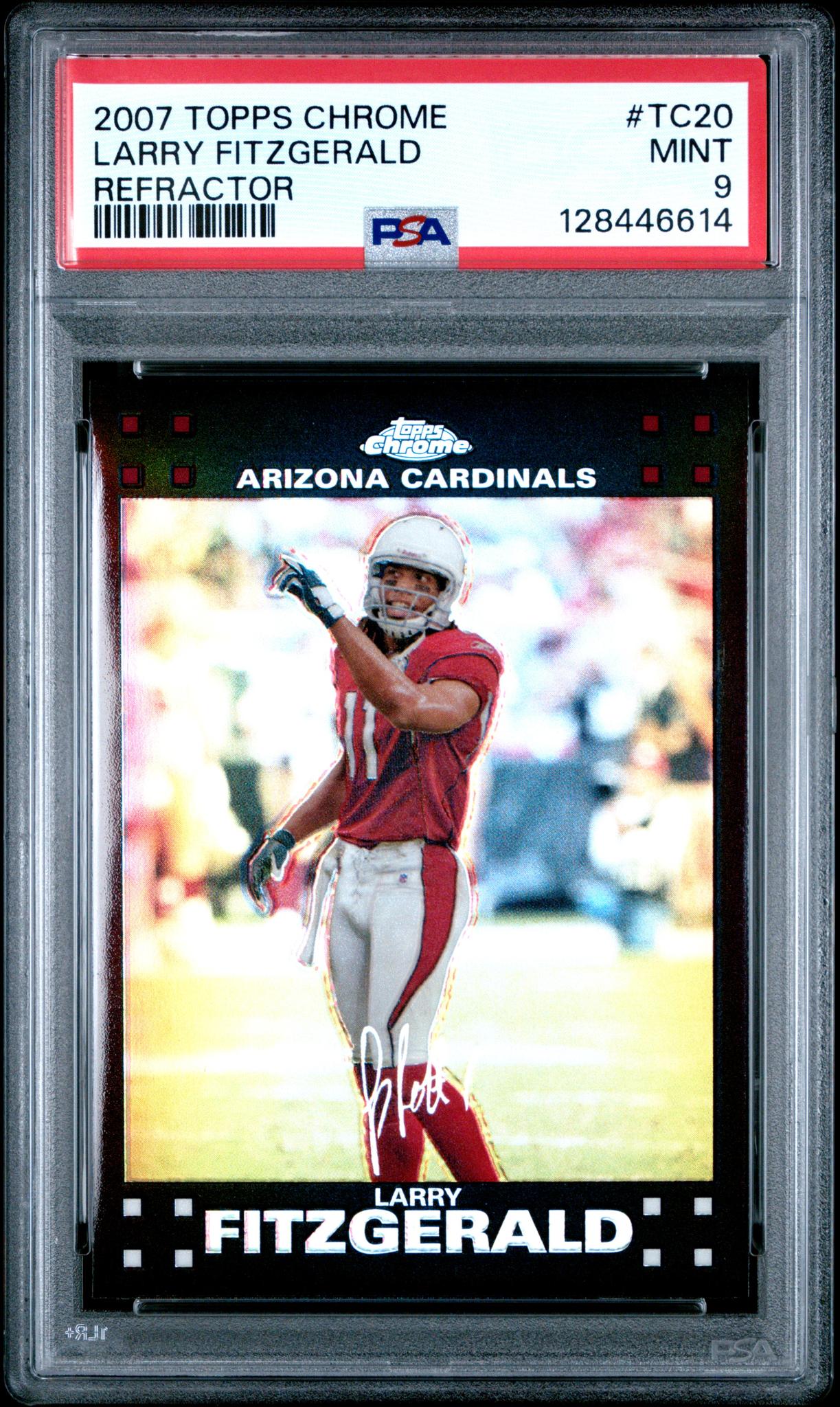 2007 Topps Chrome Refractor Larry Fitzgerald #TC20 PSA 9